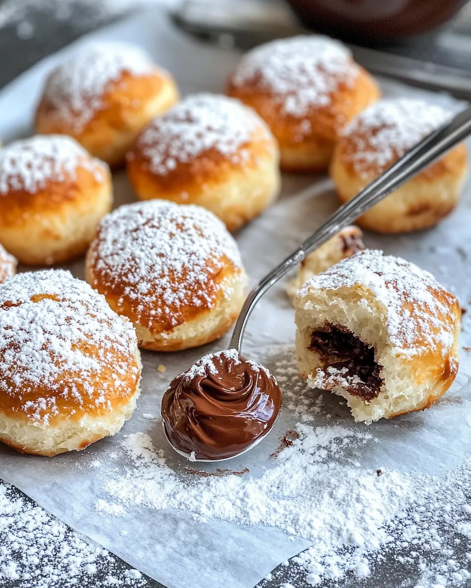 Perfect Nutella-Stuffed Bomboloni Snowcaps dish photo