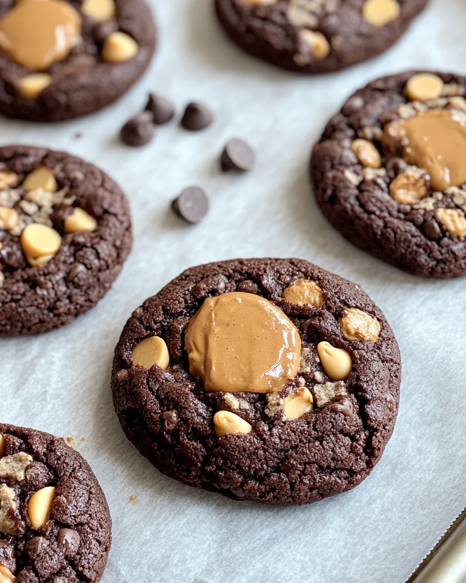 Delicious Peanut Butter Stuffed Brownie Cookies recipe photo