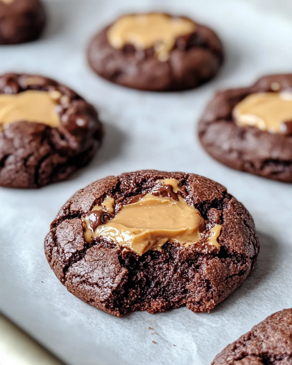Ultimate Peanut Butter Stuffed Brownie Cookies plate image