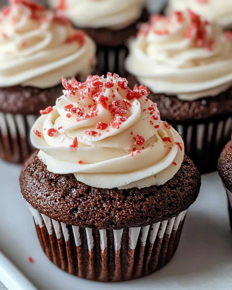 Easy Peppermint Mocha Cupcakes food shot