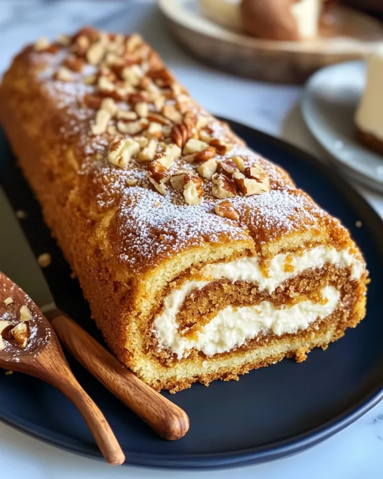 Homemade Pumpkin Roll Cake with Cream Cheese Filling photo