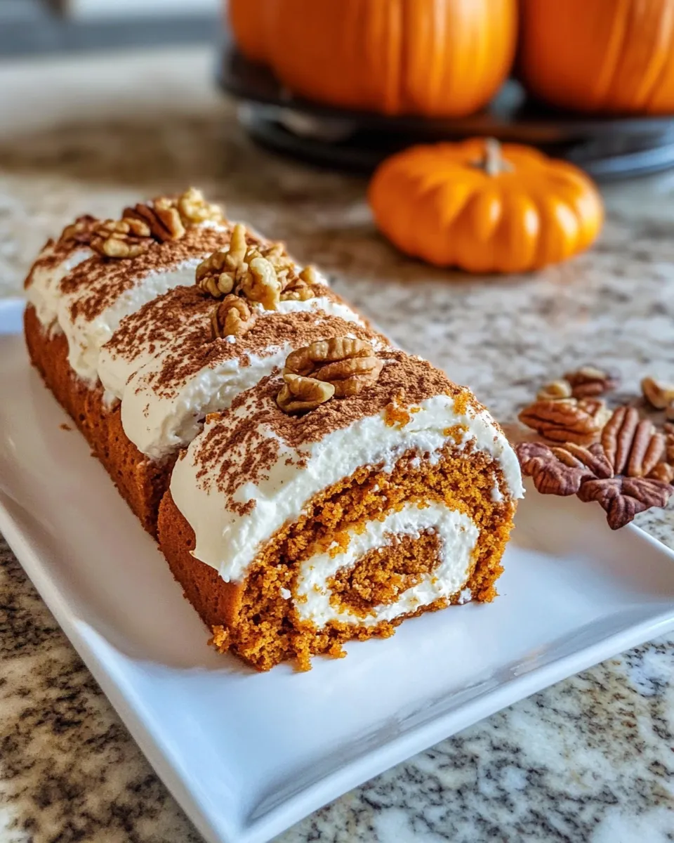Easy Pumpkin Roll Cake with Cream Cheese Filling recipe photo