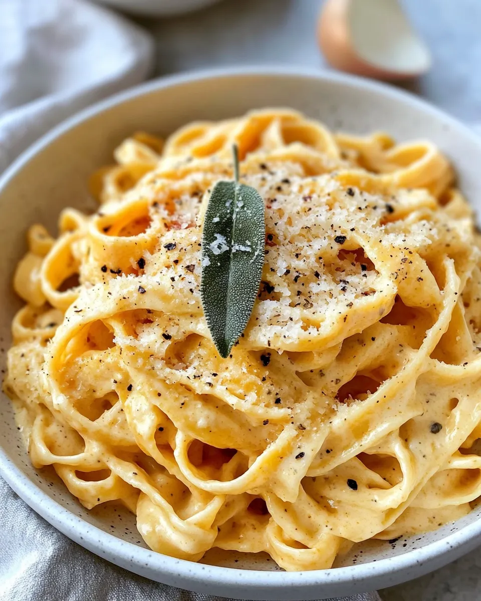 Delicious Pumpkin Sage Alfredo Pasta image