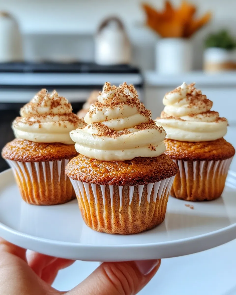 Classic Pumpkin Spice Cupcakes with Frosting recipe image