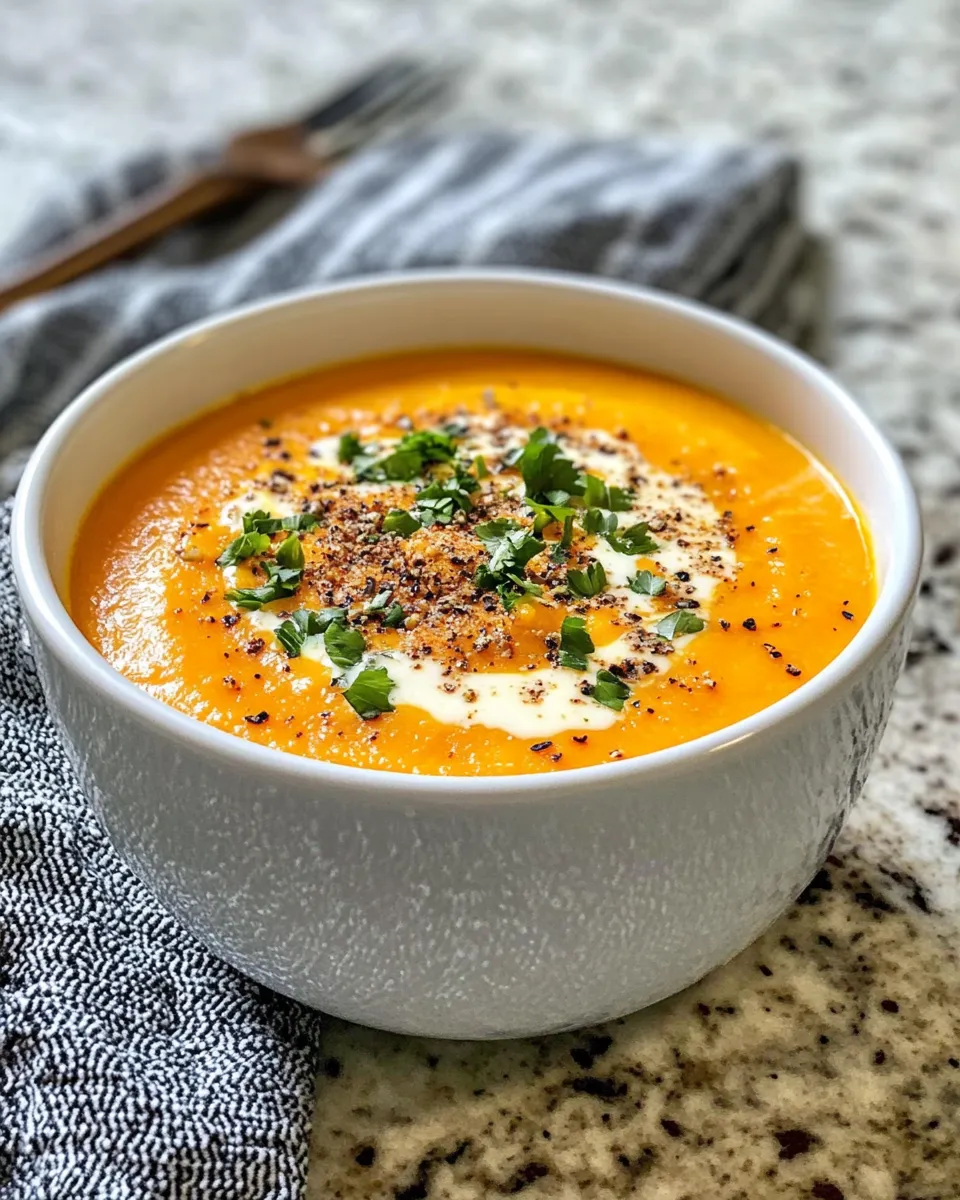 Easy Roasted Butternut Squash Soup food shot