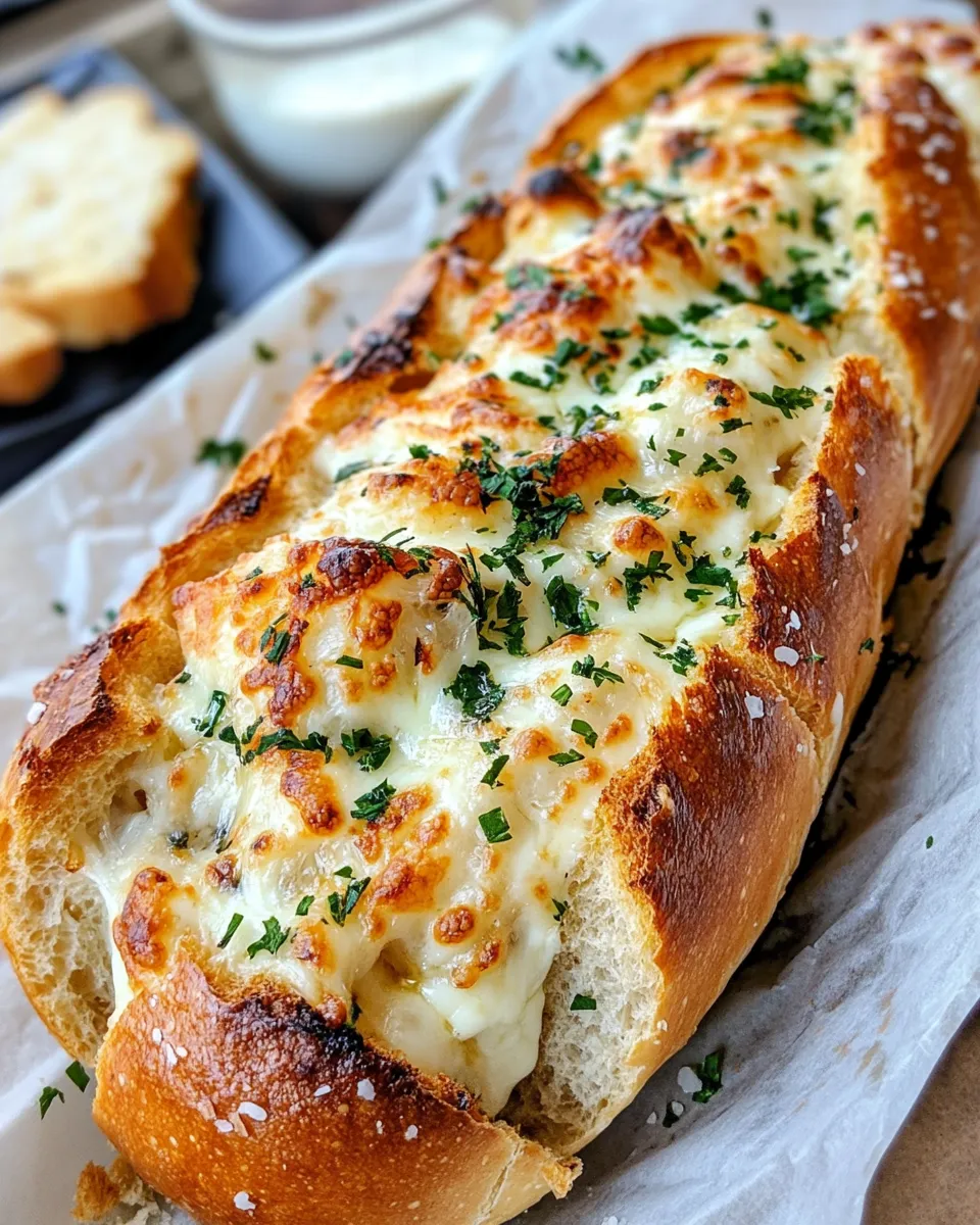 Classic Roasted Garlic Cheese Stuffed Bread image