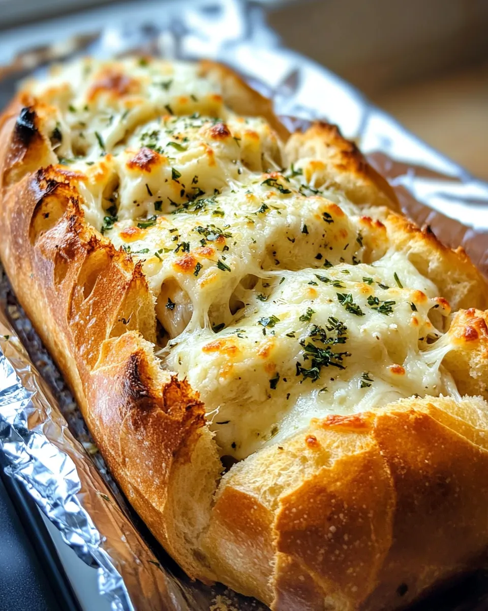 Easy Roasted Garlic Cheese Stuffed Bread recipe photo