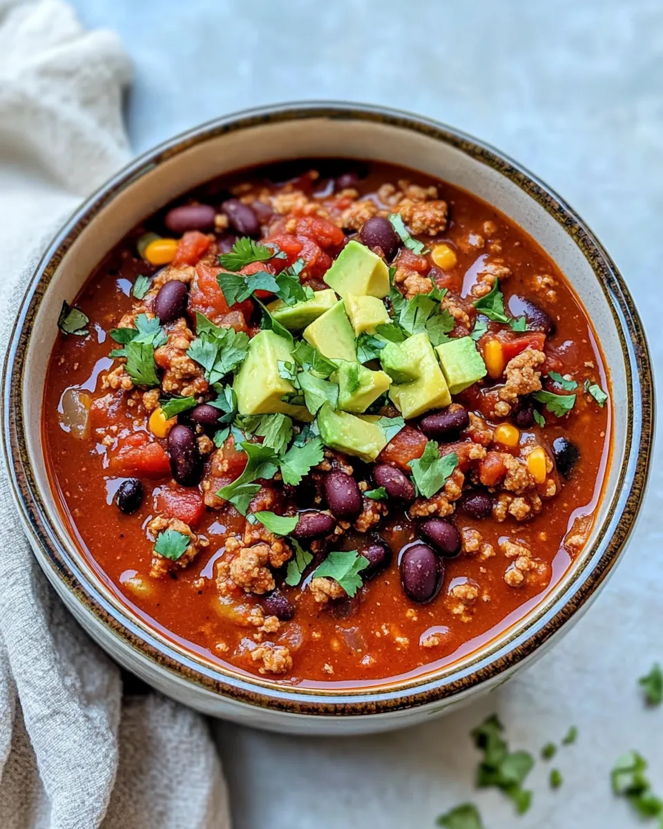 Classic Slow Cooker Chili with Ground Turkey image