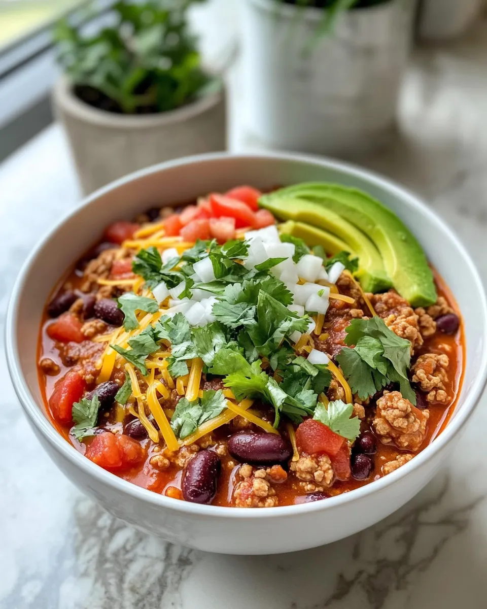 Easy Slow Cooker Chili with Ground Turkey recipe photo
