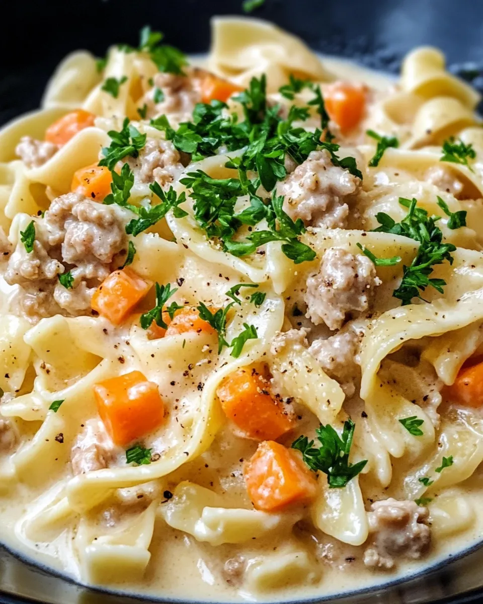 Classic Slow Cooker Creamy Turkey Noodles dish photo