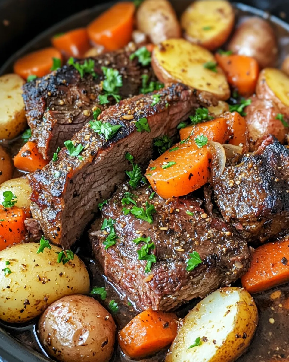 Easy Slow Cooker Pot Roast with Gravy recipe image