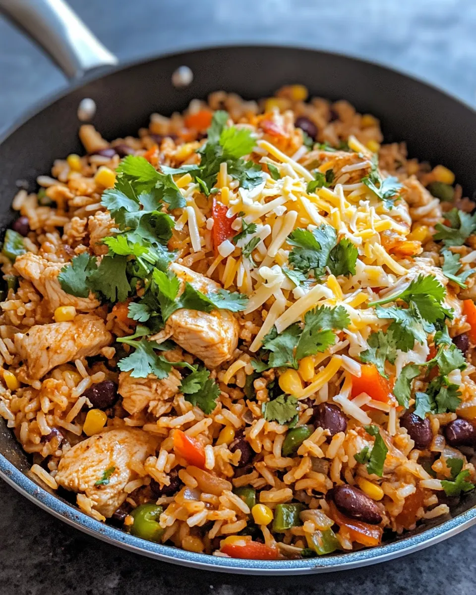 Homemade Spicy Chicken Burrito Rice Skillet photo