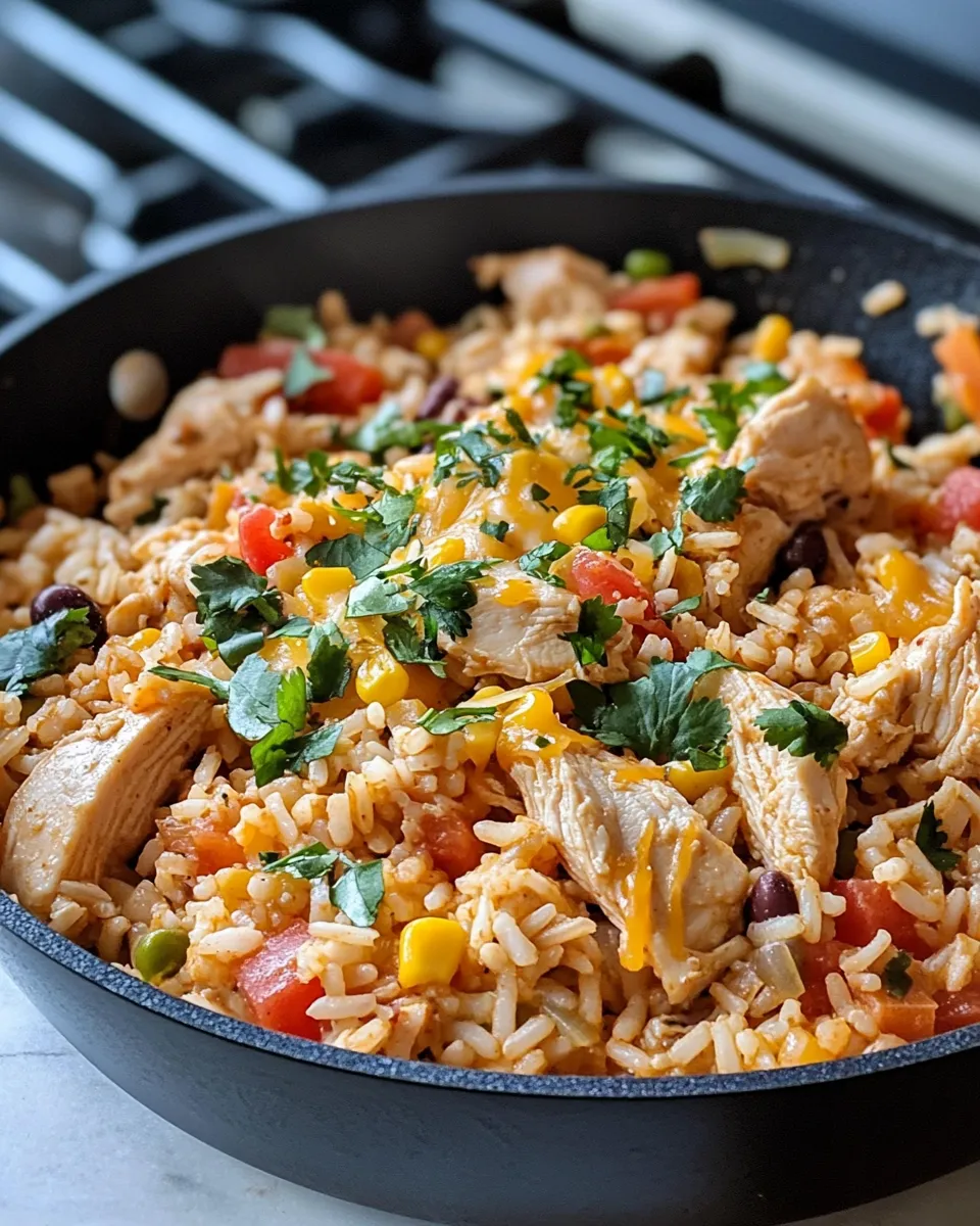 Delicious Spicy Chicken Burrito Rice Skillet dish photo