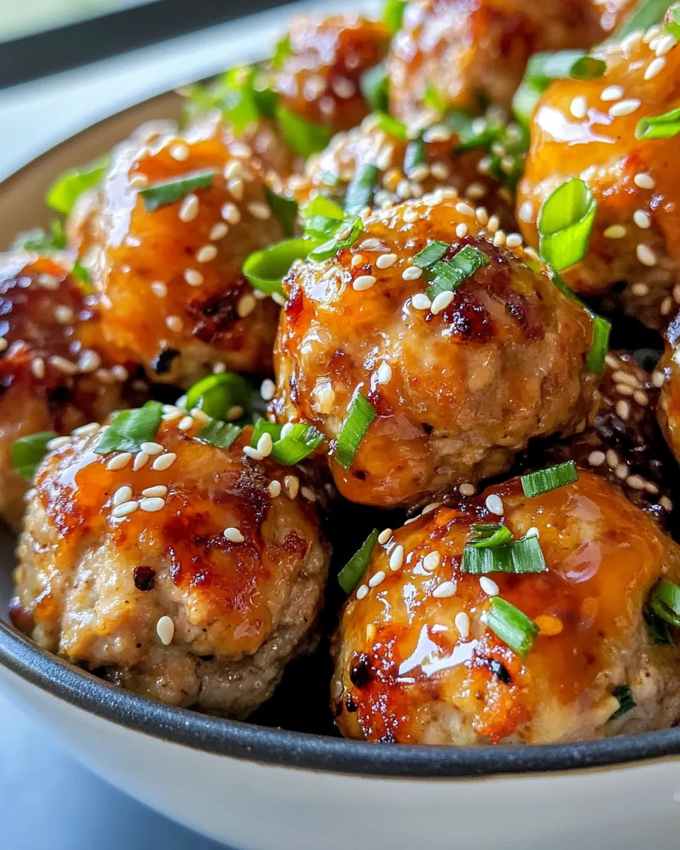 Delicious Sticky Orange Glazed Meatballs plate image