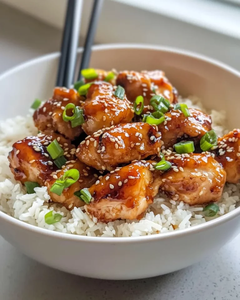Delicious Sticky Sesame Chicken with Rice photo