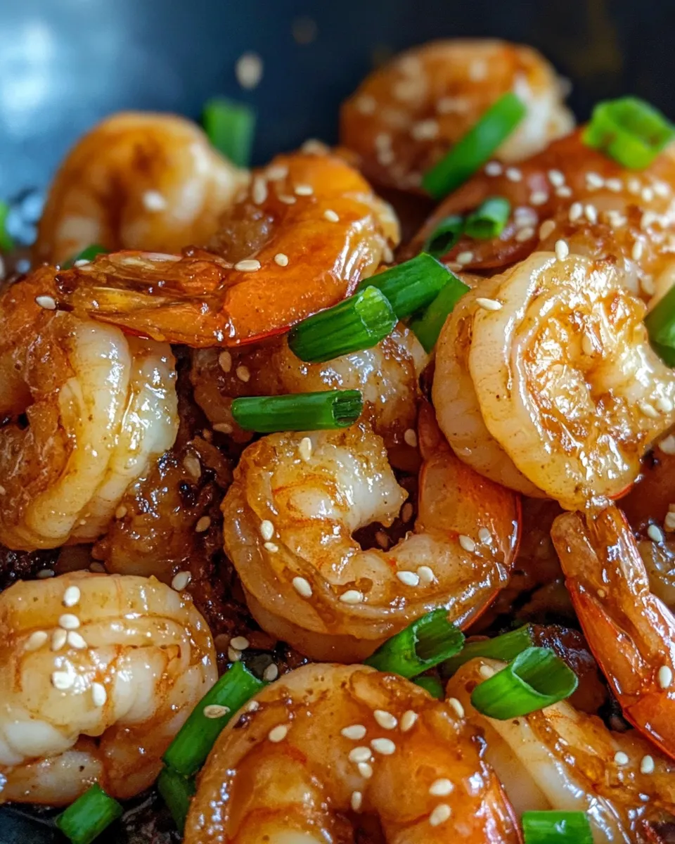 Delicious Sticky Sesame Garlic Shrimp dish photo