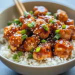 Homemade Sticky Sesame Orange Chicken Bowls recipe photo