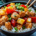 Homemade Sweet and Sour Chicken Rice Bowls photo