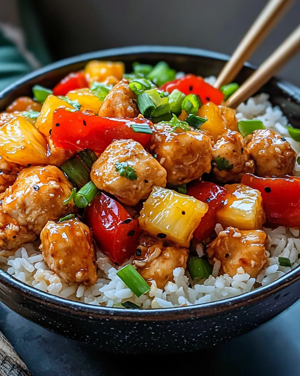 Homemade Sweet and Sour Chicken Rice Bowls photo