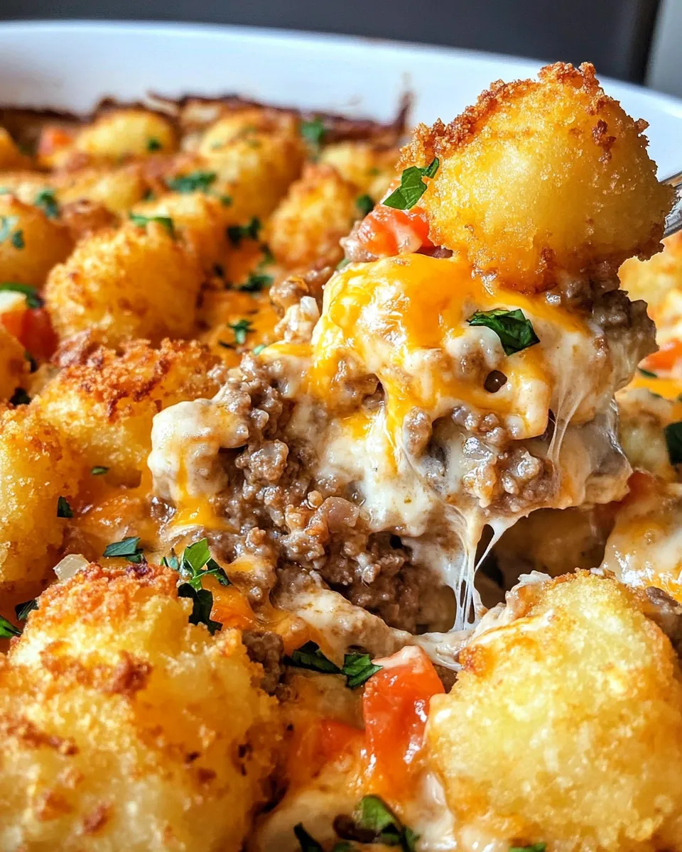 Classic Tater Tot Casserole with Ground Beef dish photo