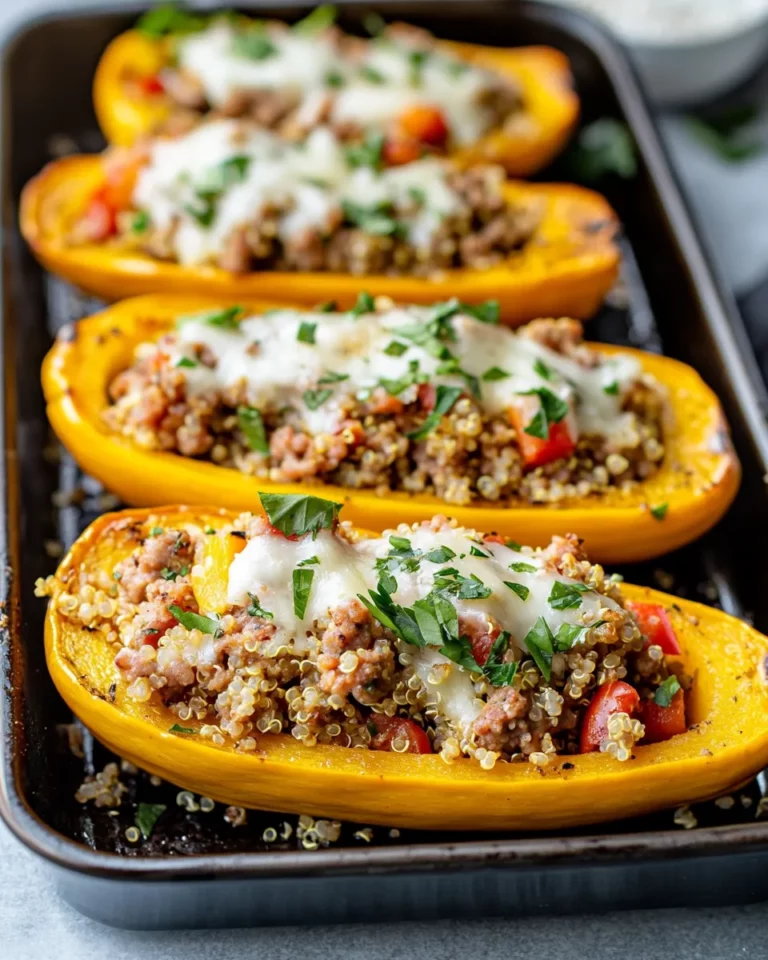 Homemade Turkey Sausage Stuffed Delicata Boats recipe photo