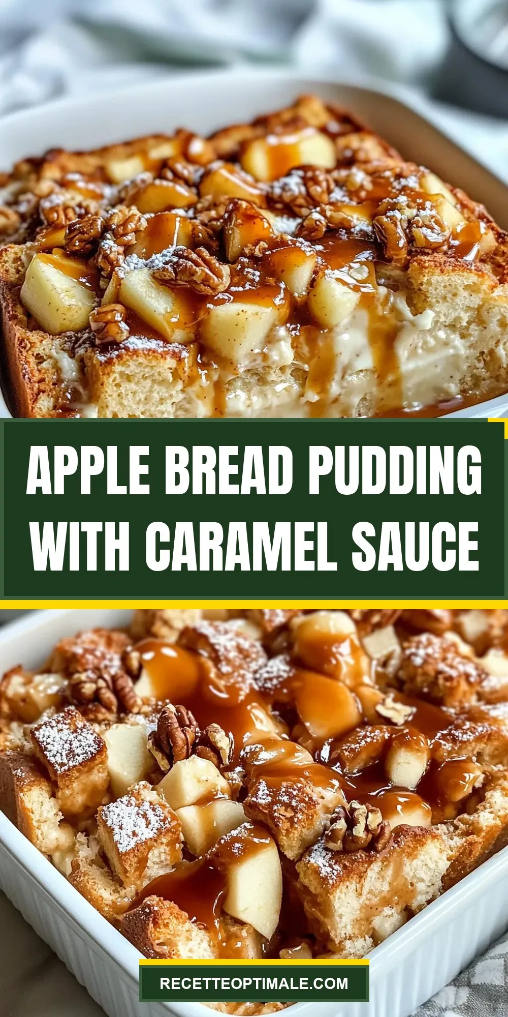 Apple Bread Pudding With Caramel Sauce (Creamy & Delicious)