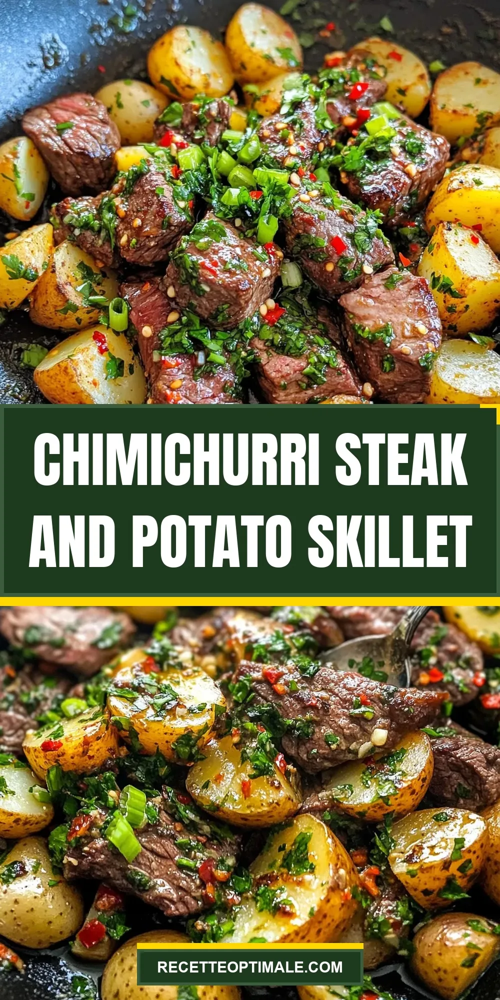 The Best Chimichurri Steak And Potato Skillet Ever