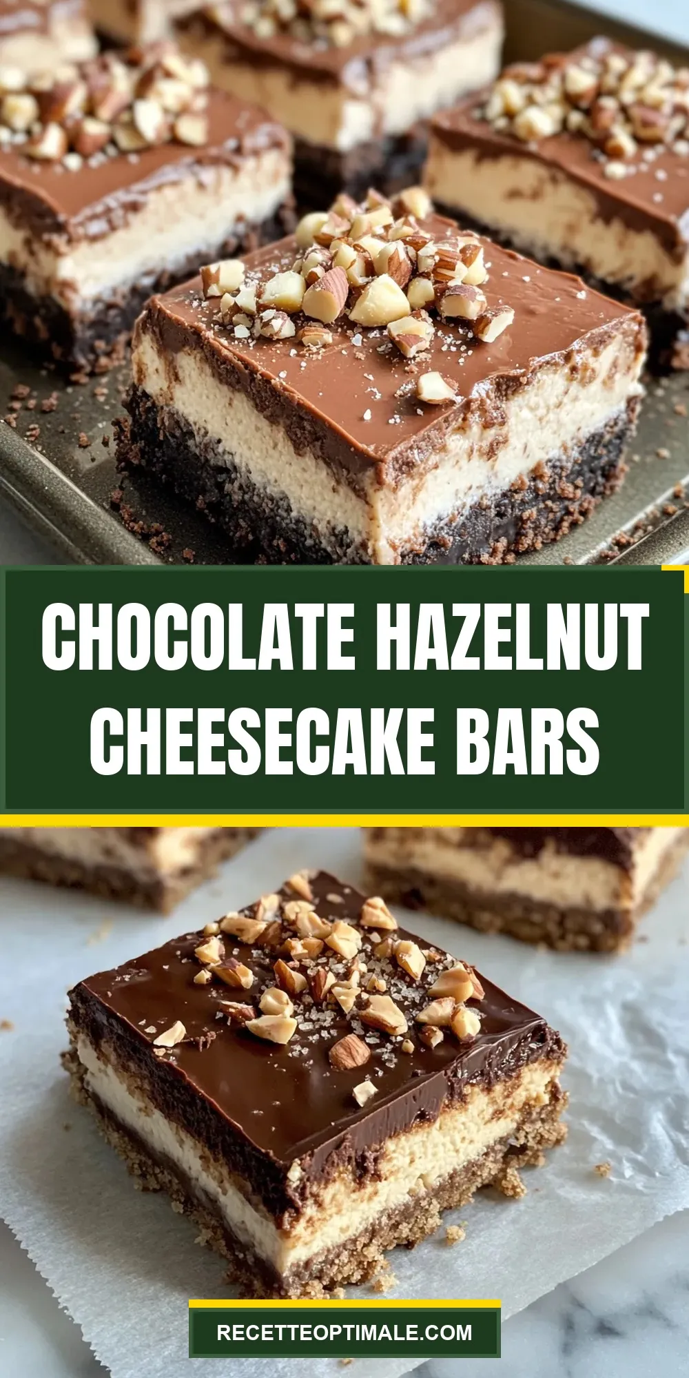 Healthy Chocolate Hazelnut Cheesecake Bars