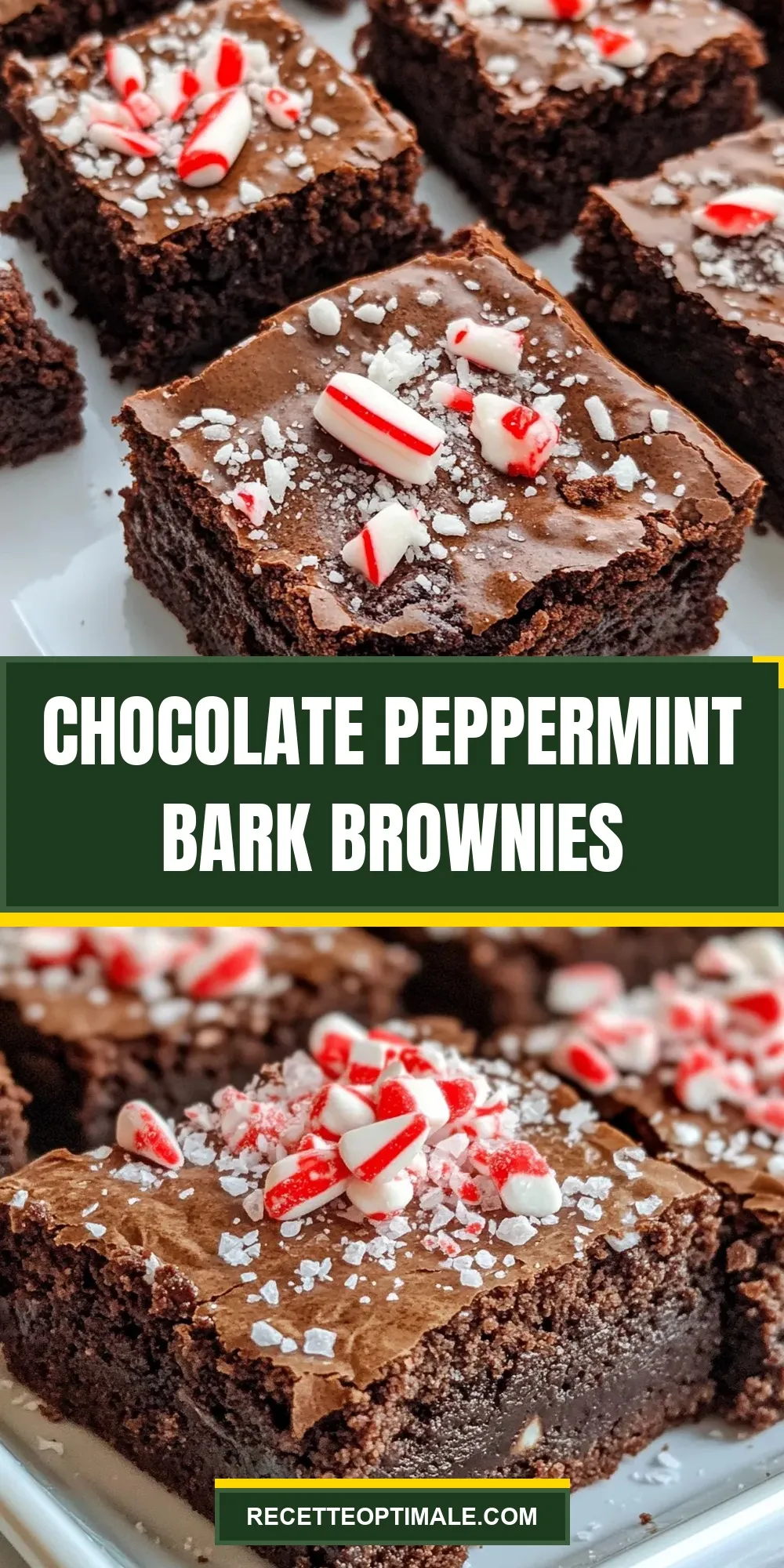 The Best Chocolate Peppermint Bark Brownies Ever