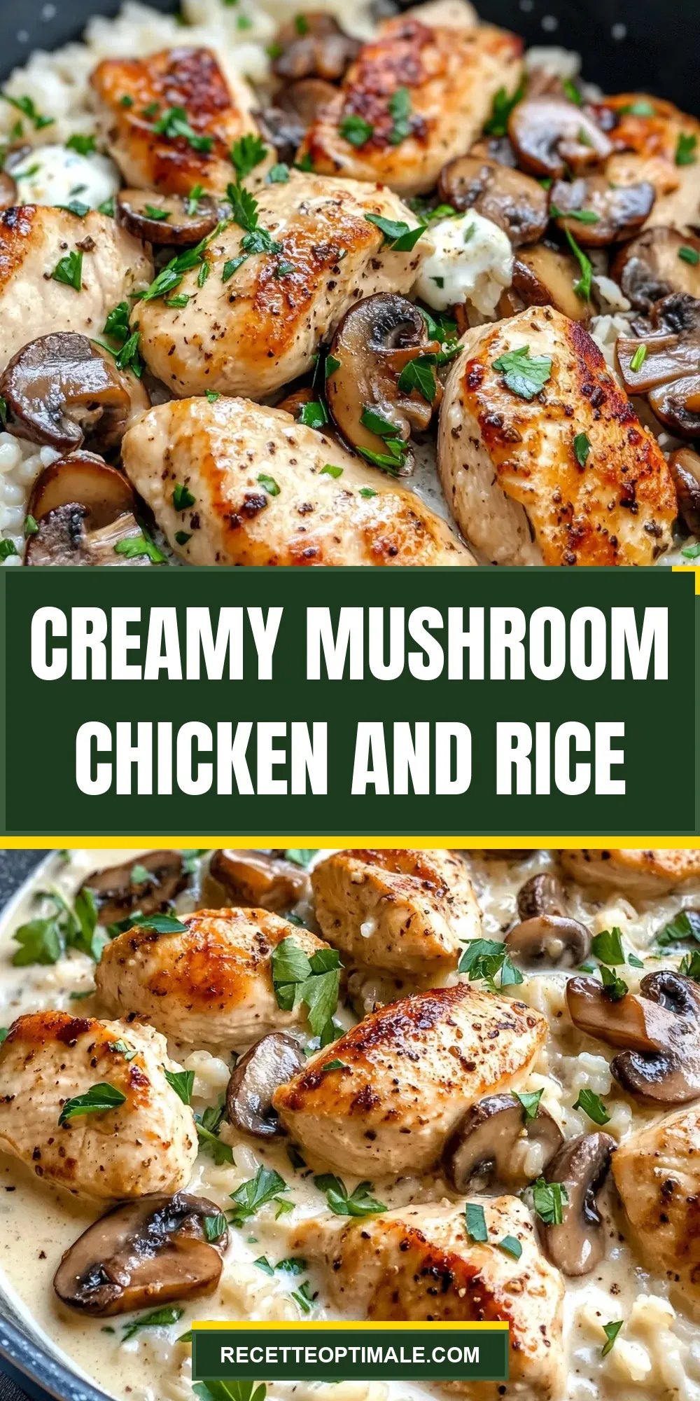 Tasty Creamy Mushroom Chicken And Rice