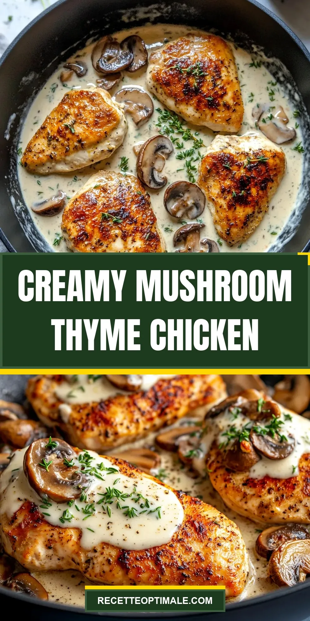 Healthy Creamy Mushroom Thyme Chicken