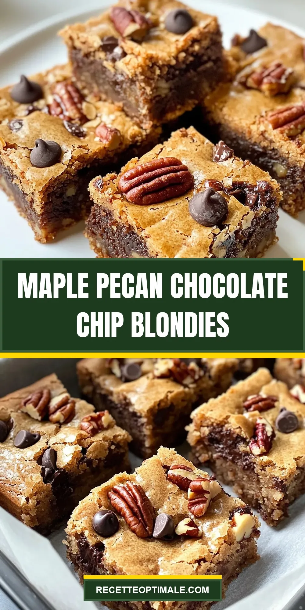 The Best Maple Pecan Chocolate Chip Blondies Ever