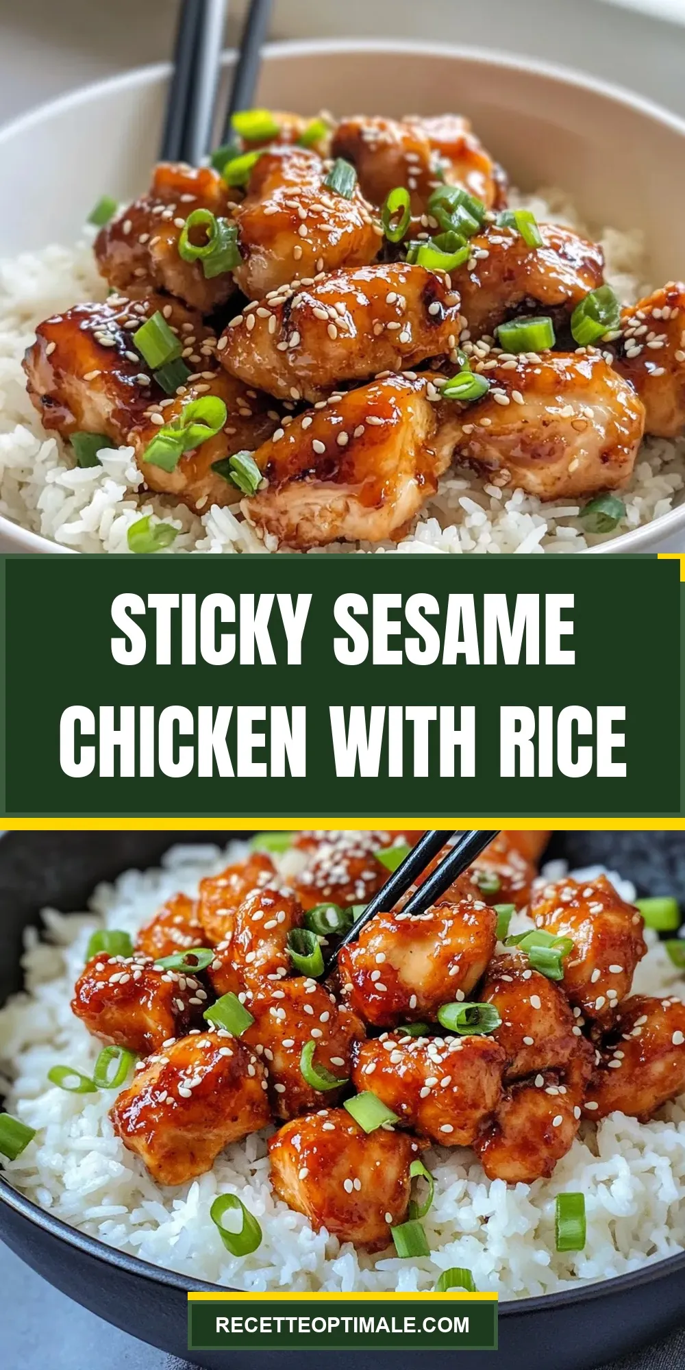 Sticky Sesame Chicken With Rice (Easy & Delicious)