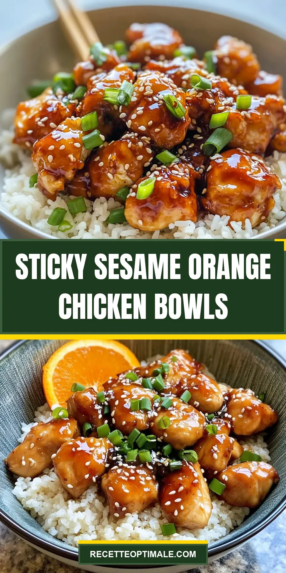 Sticky Sesame Orange Chicken Bowls Recipe