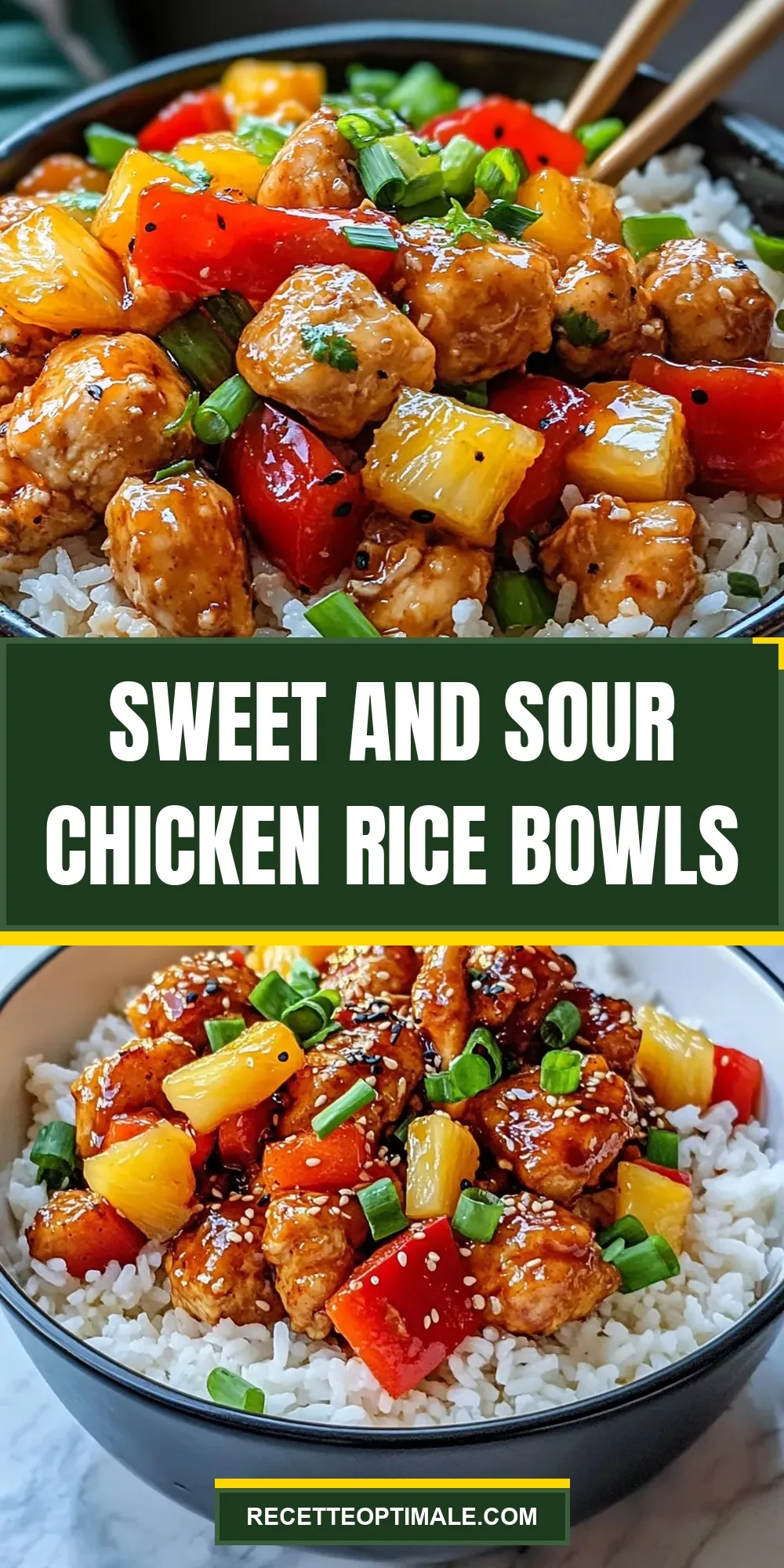 Sweet And Sour Chicken Rice Bowls (Savory & Delicious)