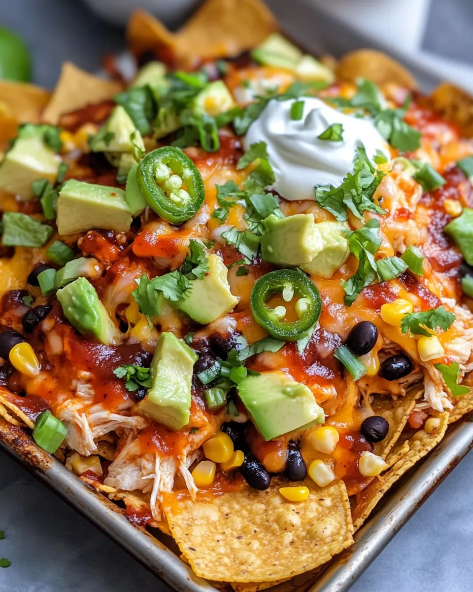 Delicious BBQ Chicken Sheet-Pan Nachos dish photo
