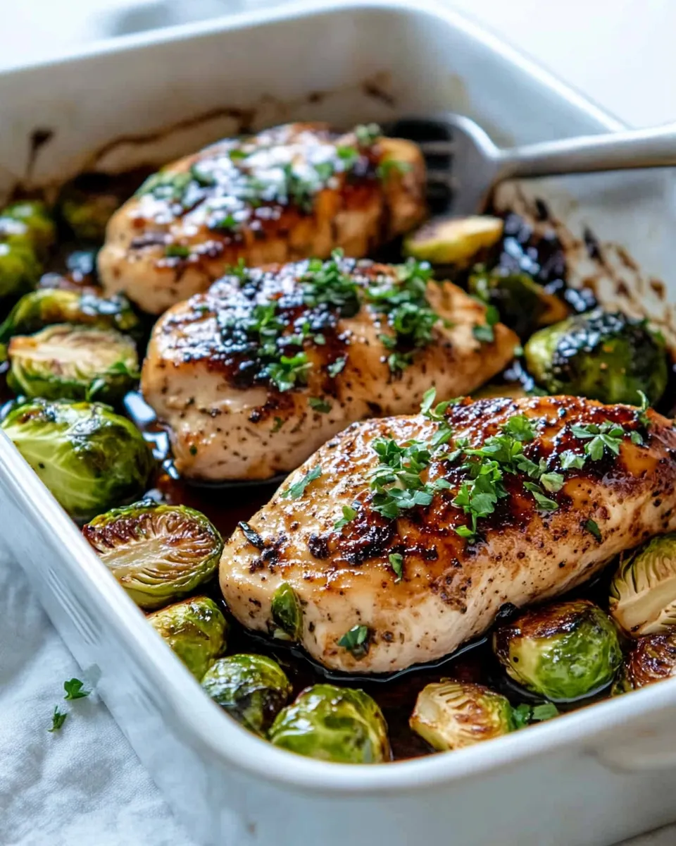 Easy Balsamic Chicken And Brussels Sprouts recipe photo