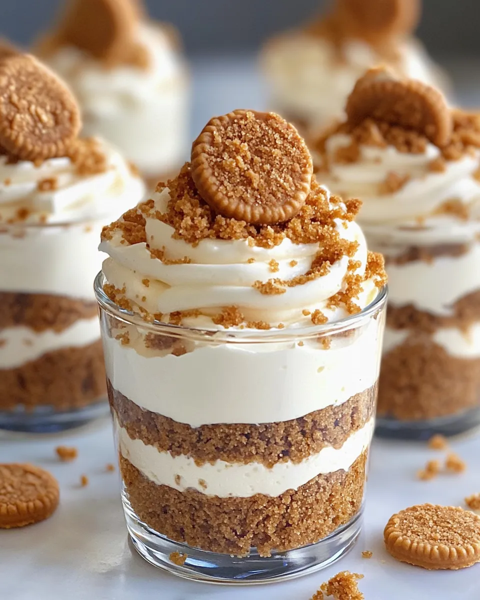 Easy Biscoff No-Bake Cheesecake Cups food shot