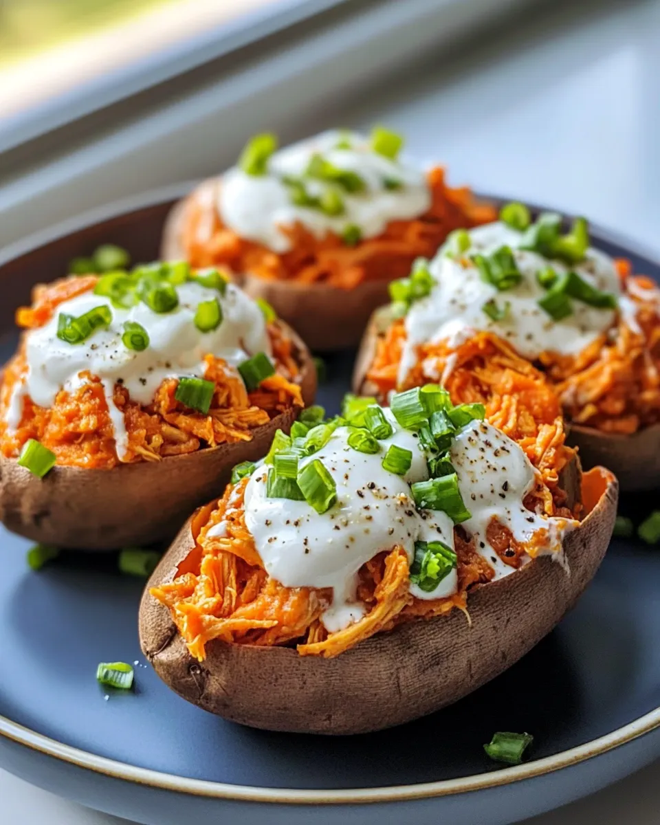 Easy Buffalo Chicken Stuffed Sweet Potatoes recipe photo