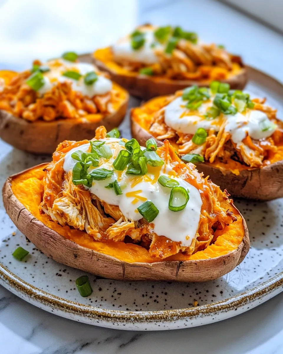 Delicious Buffalo Chicken Stuffed Sweet Potatoes dish photo