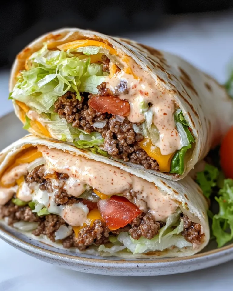 Homemade Cheeseburger Tortilla Wraps With Special Sauce recipe photo