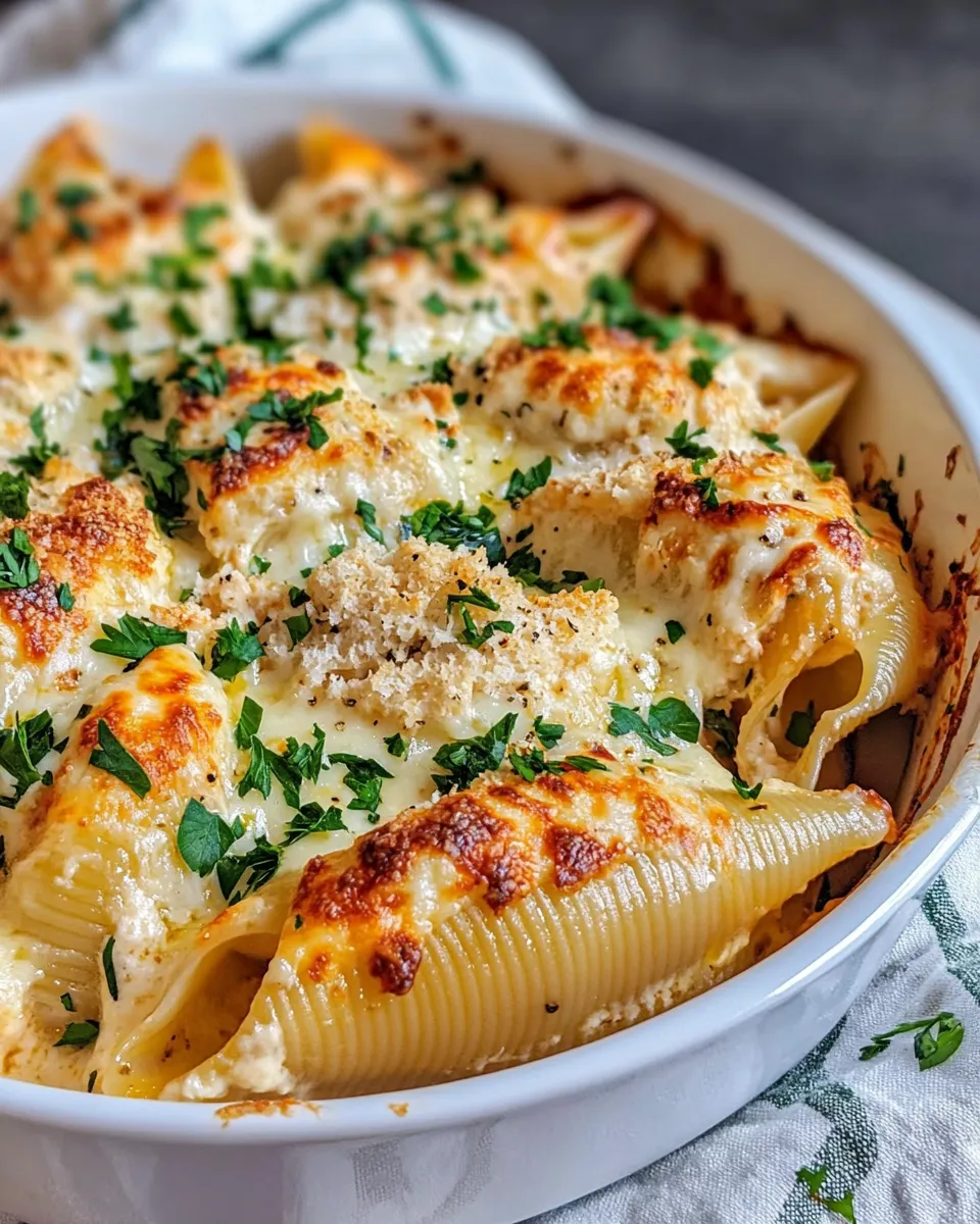 Homemade Chicken Alfredo Stuffed Shells photo