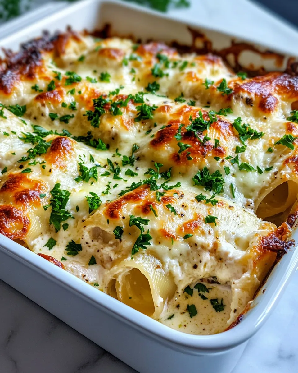 Easy Chicken Alfredo Stuffed Shells recipe photo