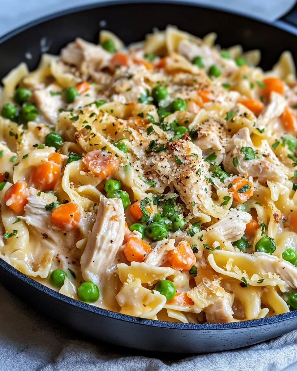 Homemade Chicken Pot Pie Noodle Skillet photo