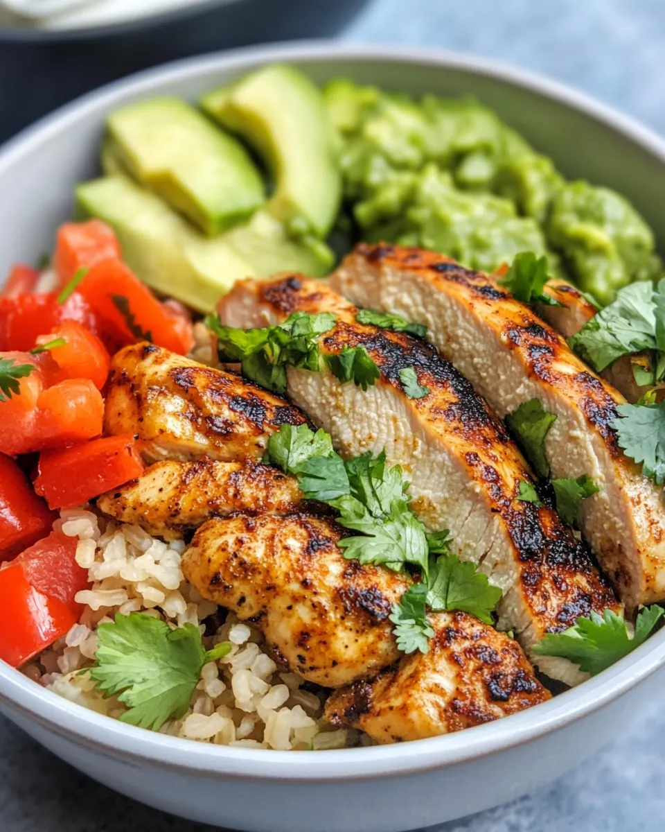 Delicious Chipotle Lime Chicken Fajita Bowls plate image