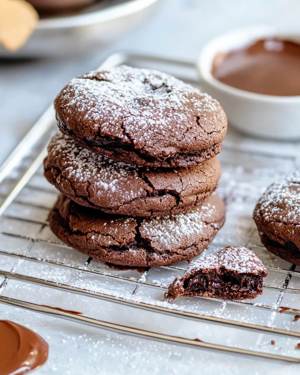 Homemade Chocolate Crinkle Cookie Sandwiches photo