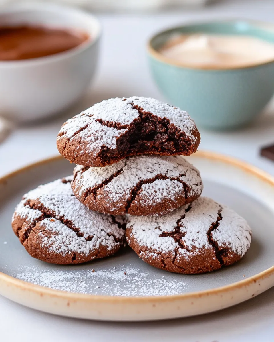 Easy Chocolate Crinkle Cookie Sandwiches recipe image