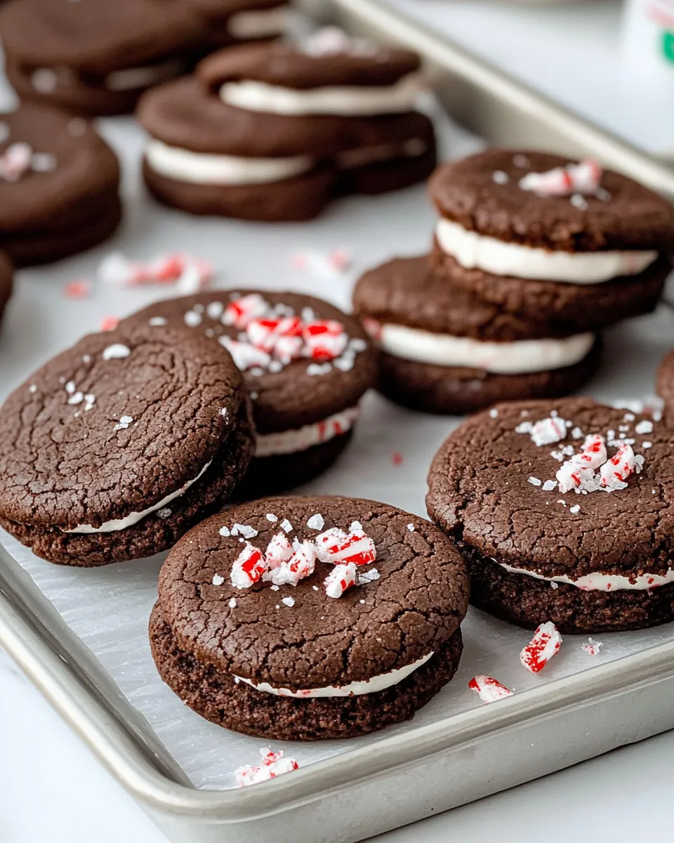Homemade Chocolate Peppermint Sandwich Cookies photo