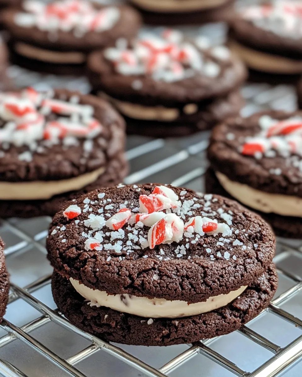 Classic Chocolate Peppermint Sandwich Cookies image