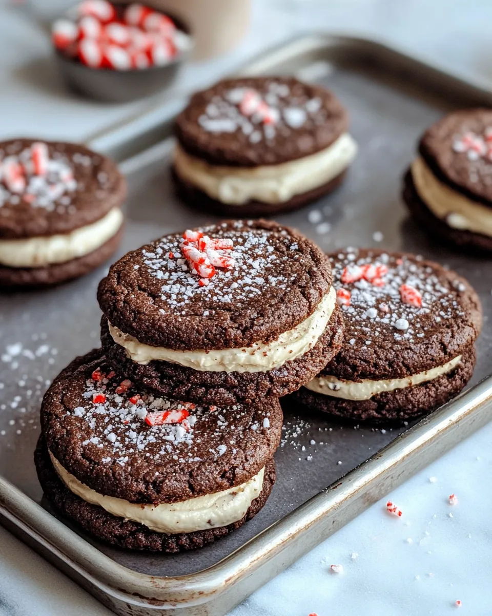 Easy Chocolate Peppermint Sandwich Cookies recipe photo